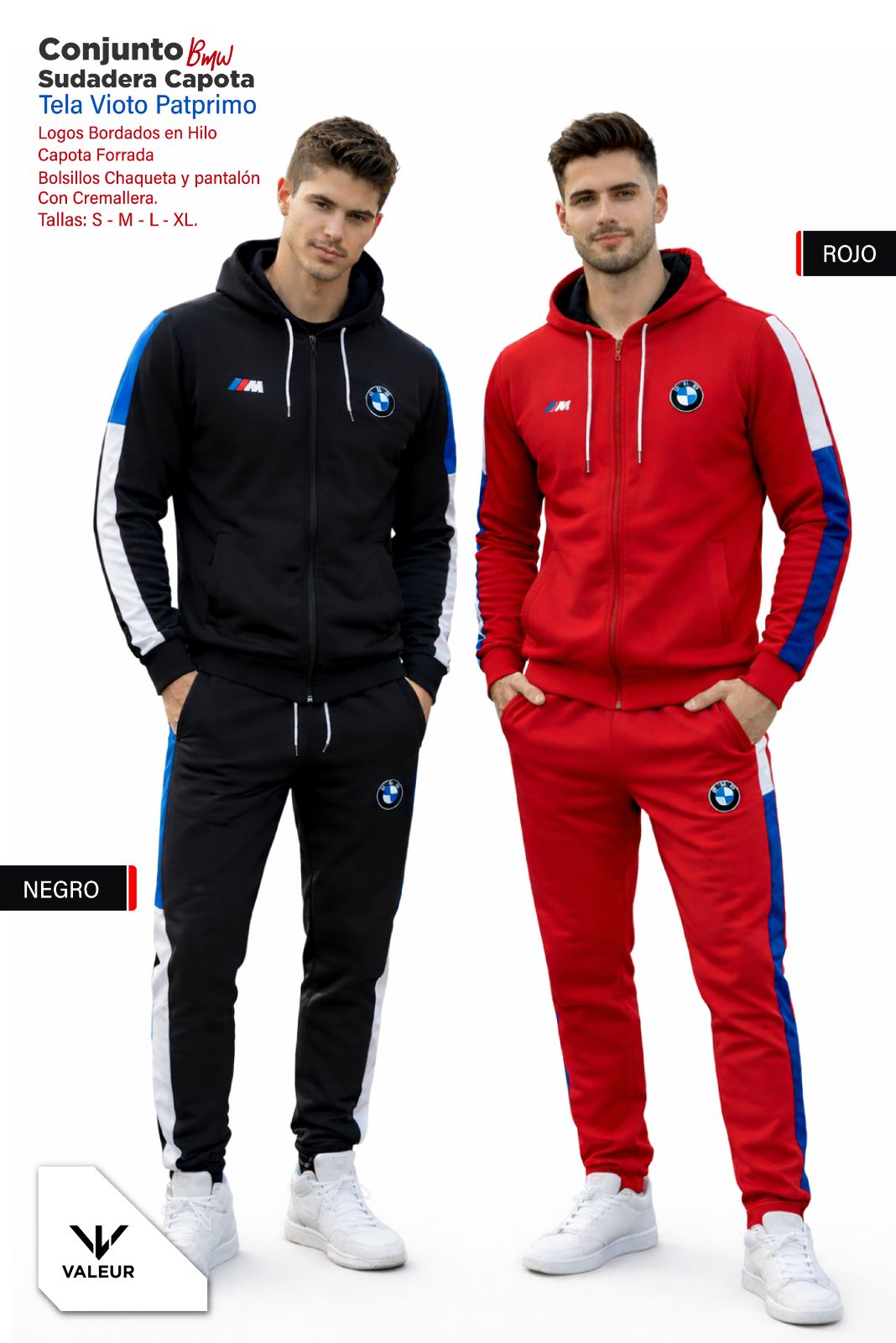 Conjunto BMW Capota Negro/Rojo